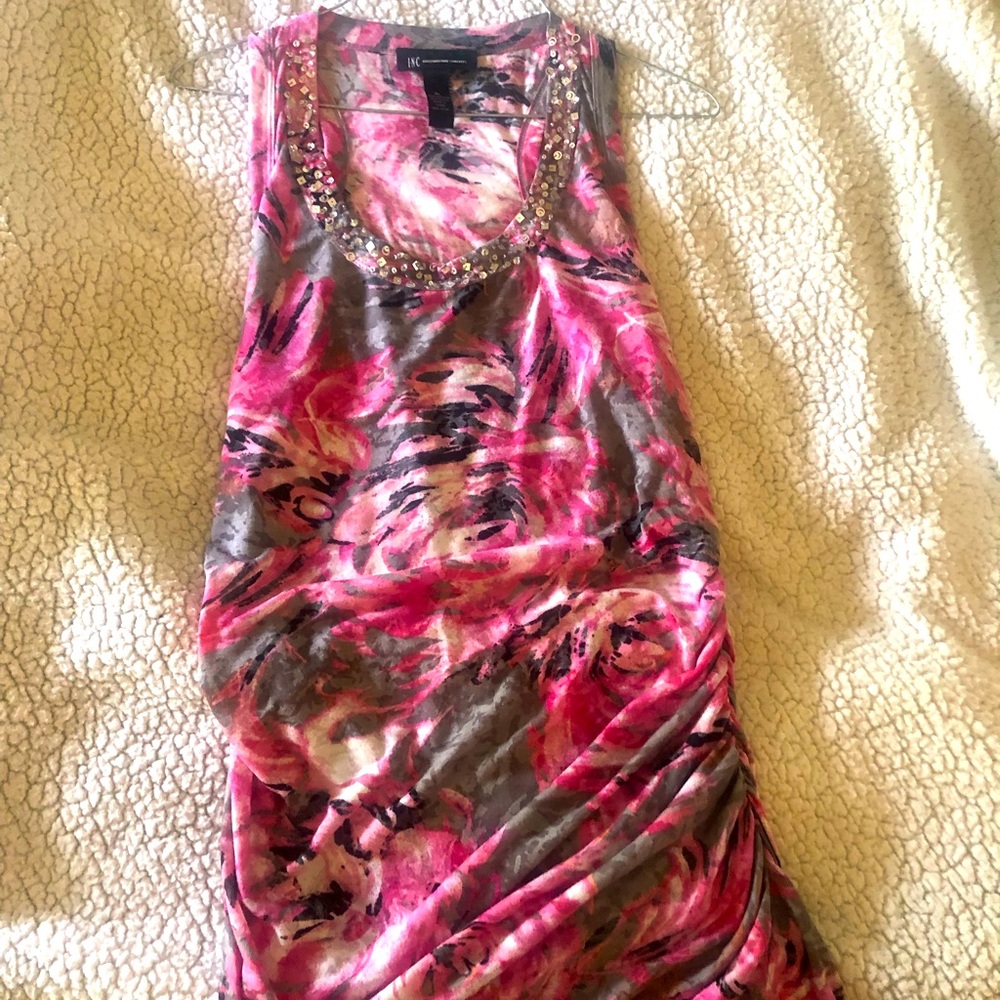 INC Dressy Tank with silver detail.